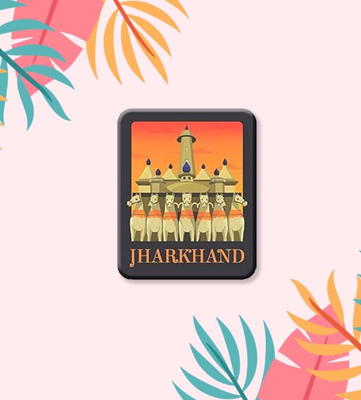 Jharkhand Fridge Magnet for Refrigerator Door Decor | Indian Souvenir for Home & Kitchen Decoration Gift for Kids